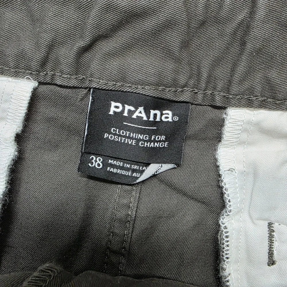 Prana Mens Organic Cotton Stretch Zion Chino Shorts Olive Green‎ Size 38